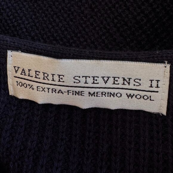 Valerie Stevens Merino Wool Extra Fine Cardigan Button Front Navy Blue Women 2X - Picture 4 of 6
